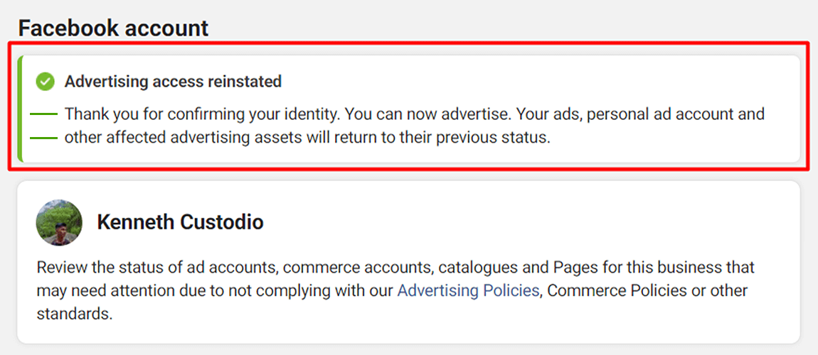 Combo 1-10: 01 Identity Verified Facebook Account Holds 10 Ad Accounts Limit 50$ 